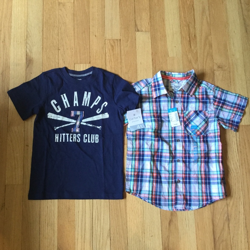 NWT Lot 2 Carter’s Children’s Place Shirt Button